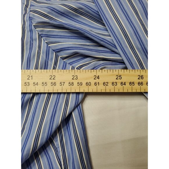 Ralph Lauren Adult Mens XL Blue Striped Classic Fit Long Sleeve Button Up Shirt - Picture 3 of 9